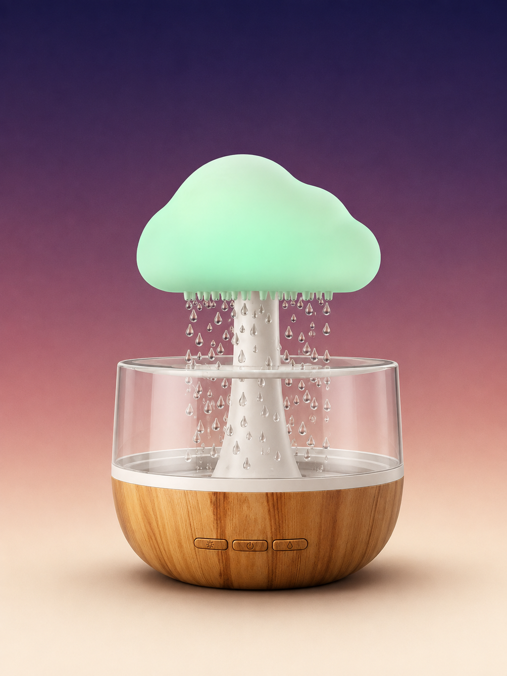 Desktop Rain Cloud Humidifier Relax Aromatherapy Lamp USB Rain Sound Diffuser 280Ml Colorful Night Light for Home