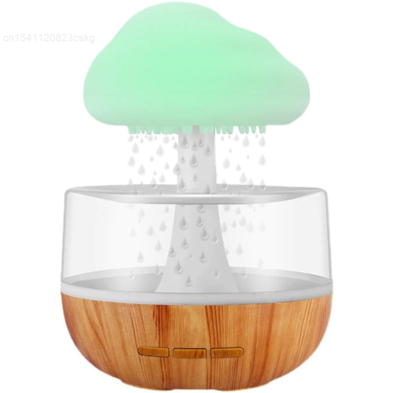 Desktop Rain Cloud Humidifier Relax Aromatherapy Lamp USB Rain Sound Diffuser 280Ml Colorful Night Light for Home