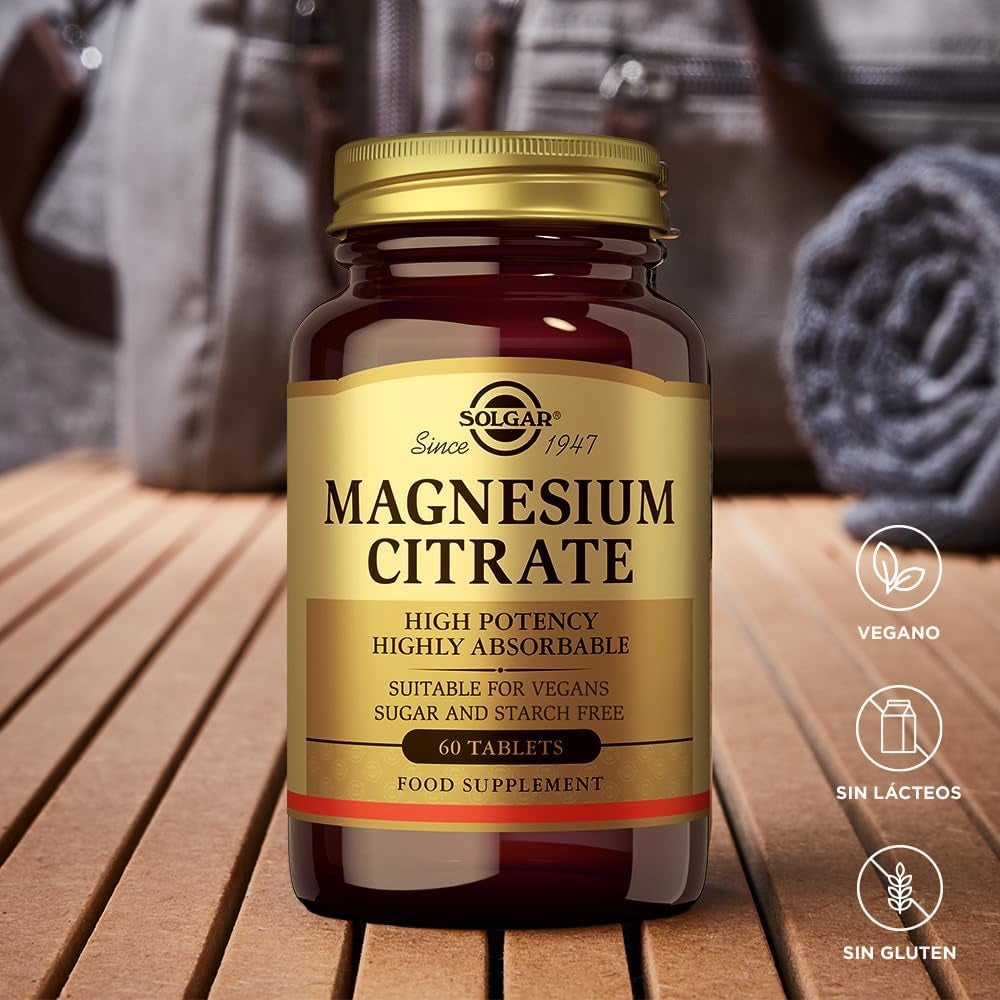 Solgar Citrato De Magnesio | Fácil Absorción | 60 Tabletas | Favorece El Sistema Nervioso Y Muscular · Aumenta La Energía Y Reduce El Cansancio